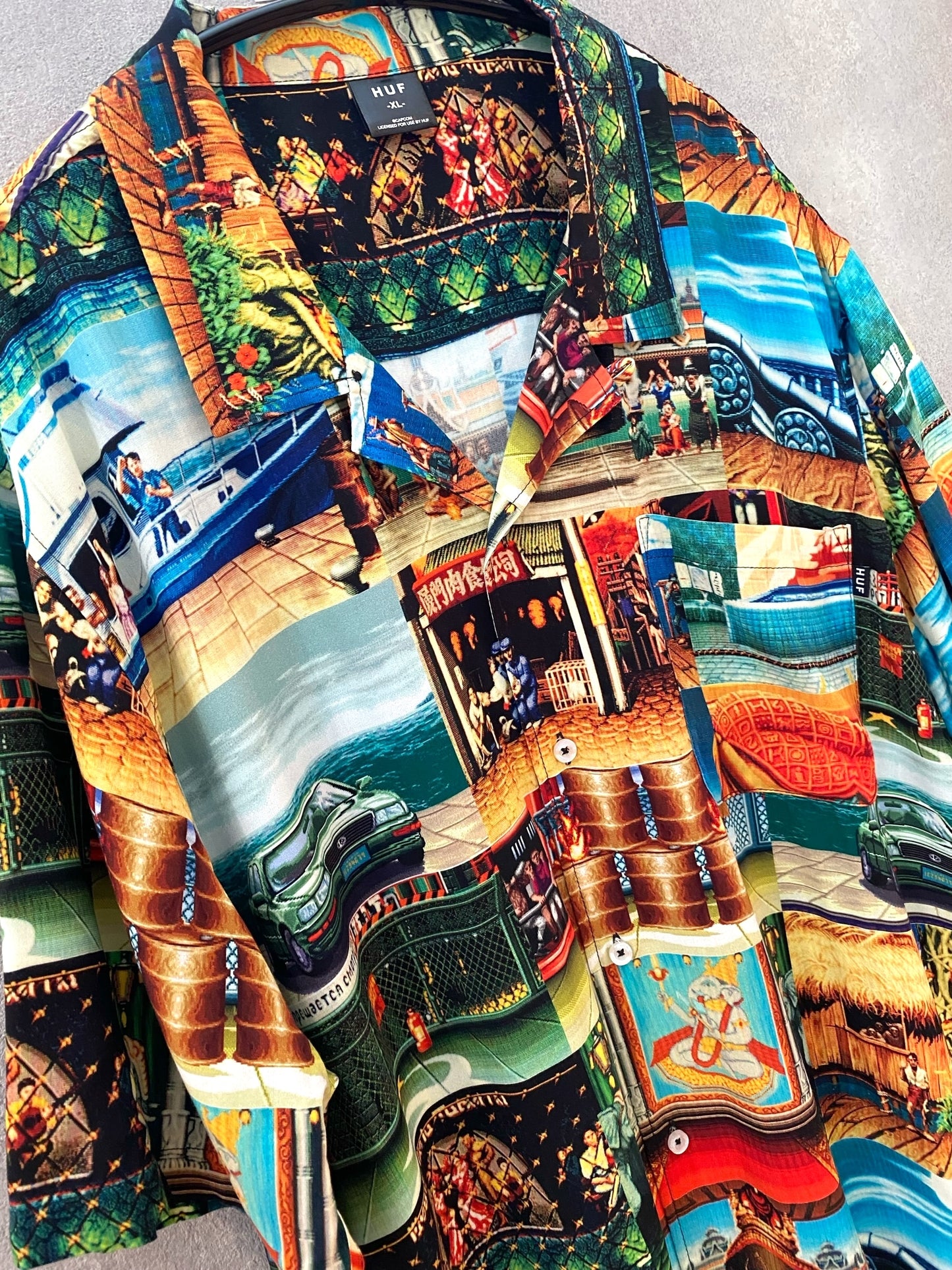 【中古】HUF STREETFIGHTER Resort Shirt XL