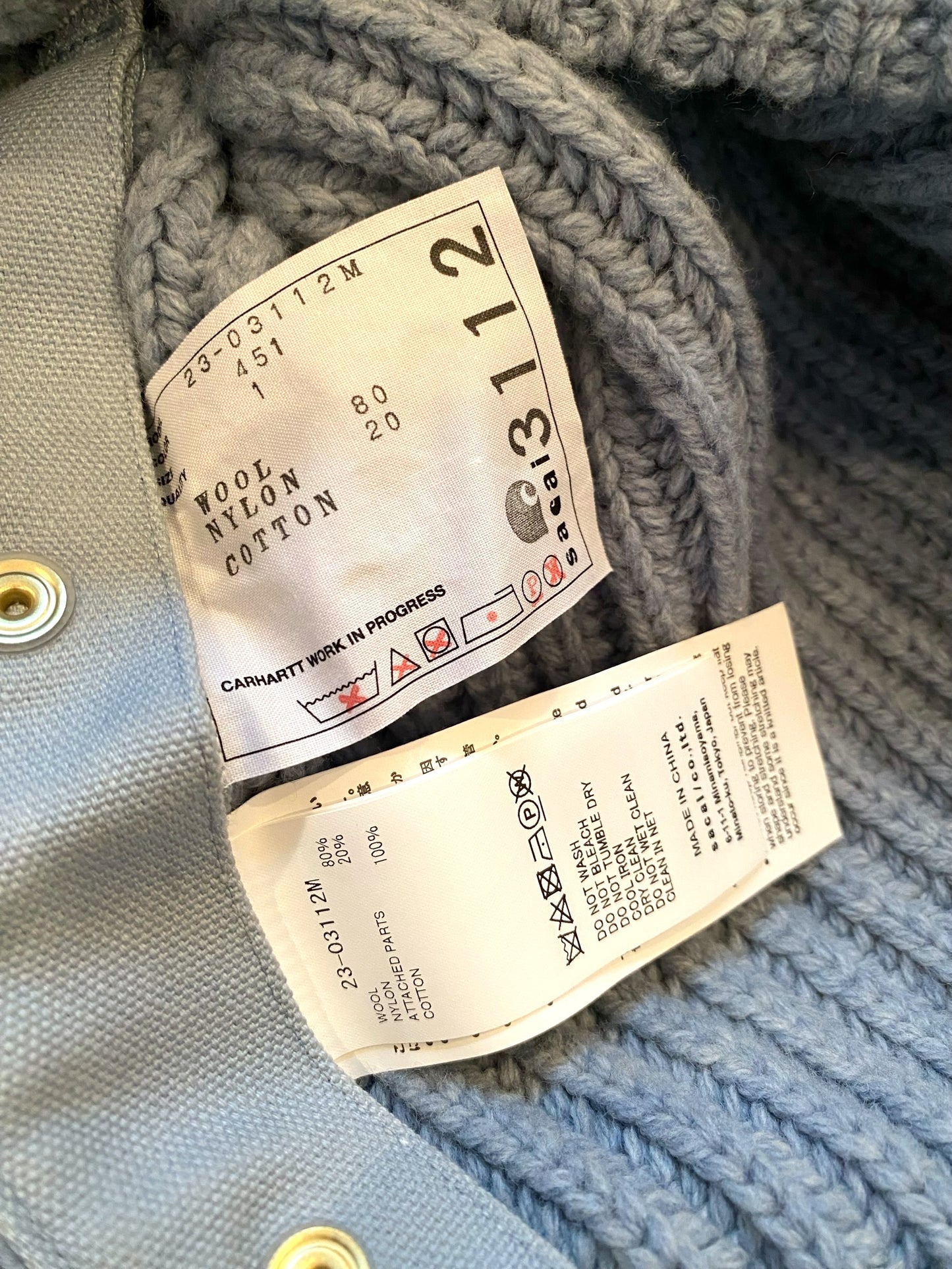 【中古】Sacai × Carhartt Knit Pullover Detroit 1