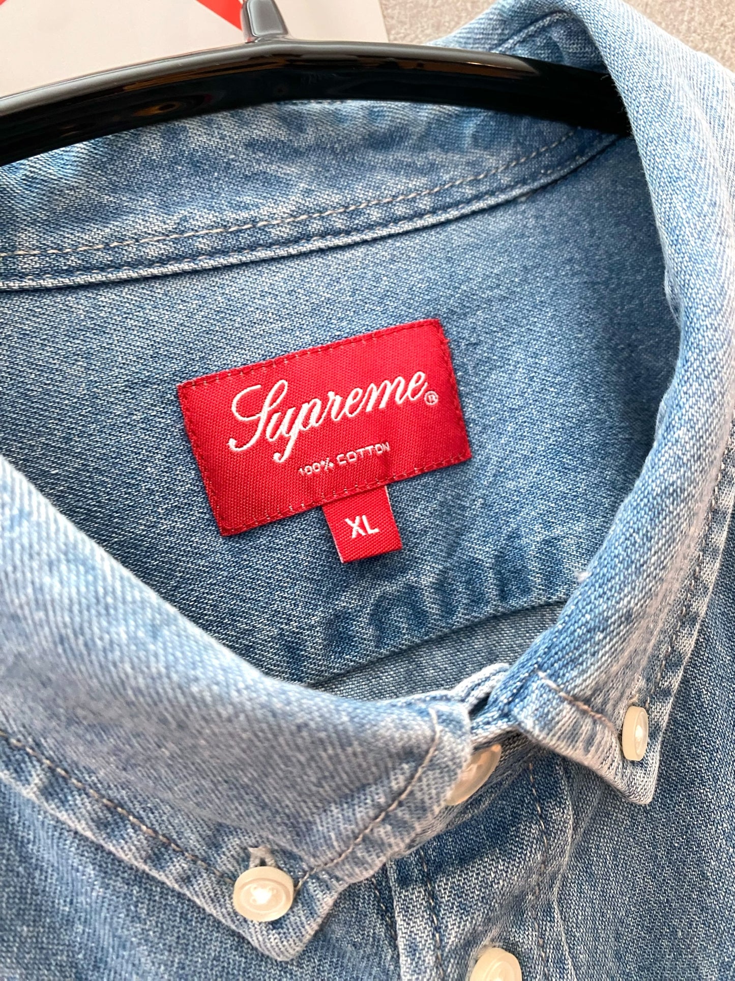 【古着】Supreme 21AW Applique Denim Shirt XL