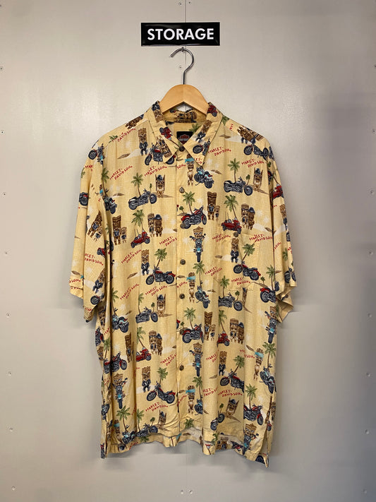【古着】HARLEY DAVIDSON Aloha Shirt XL