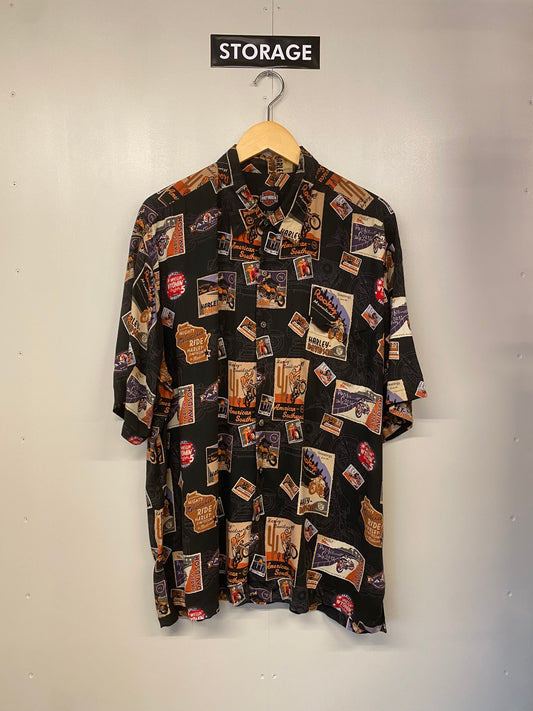 【古着】HARLEY DAVIDSON Aloha Shirt XL