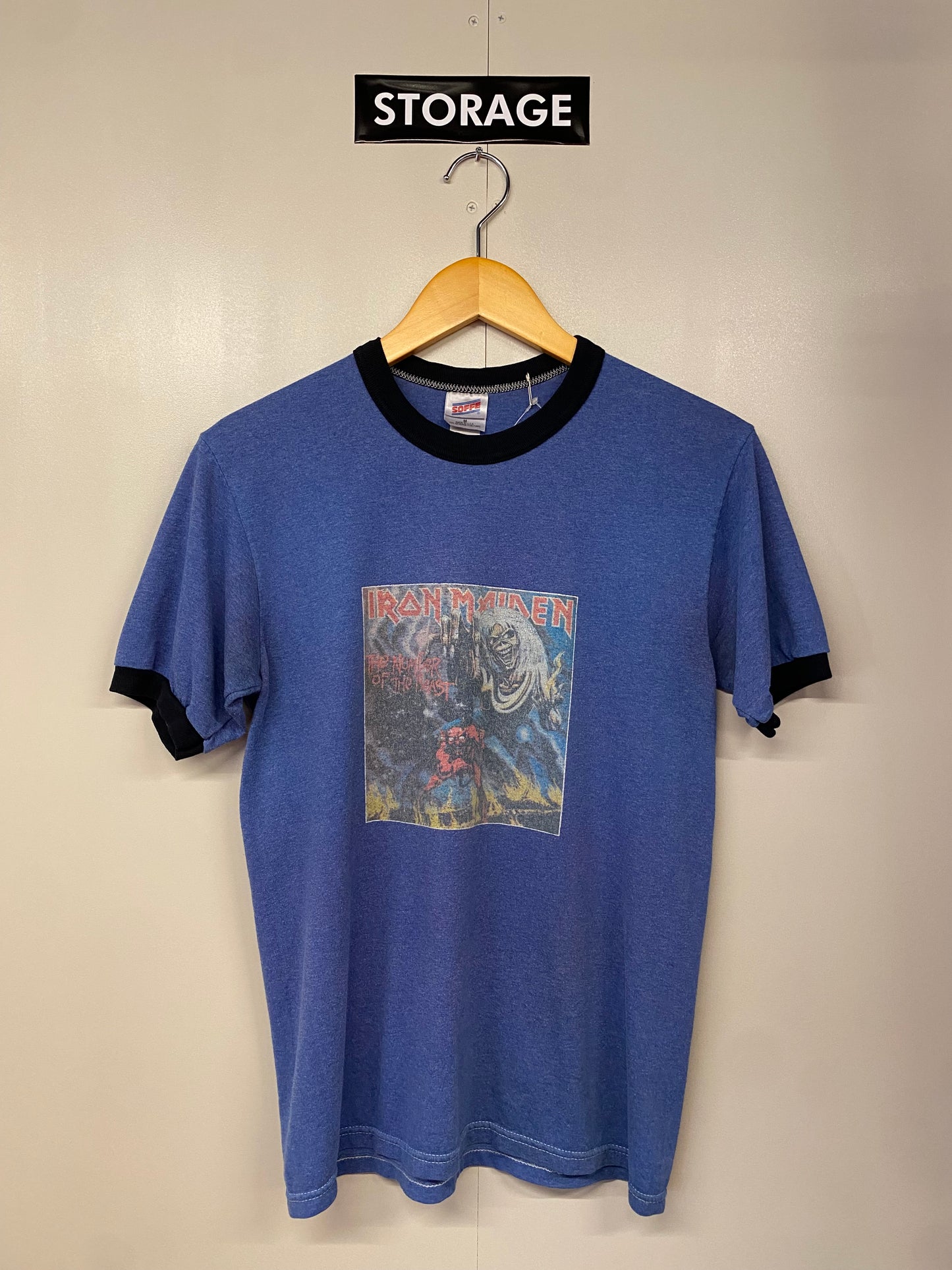 【古着】IRON MAIDEN RINGER Tee 90s M