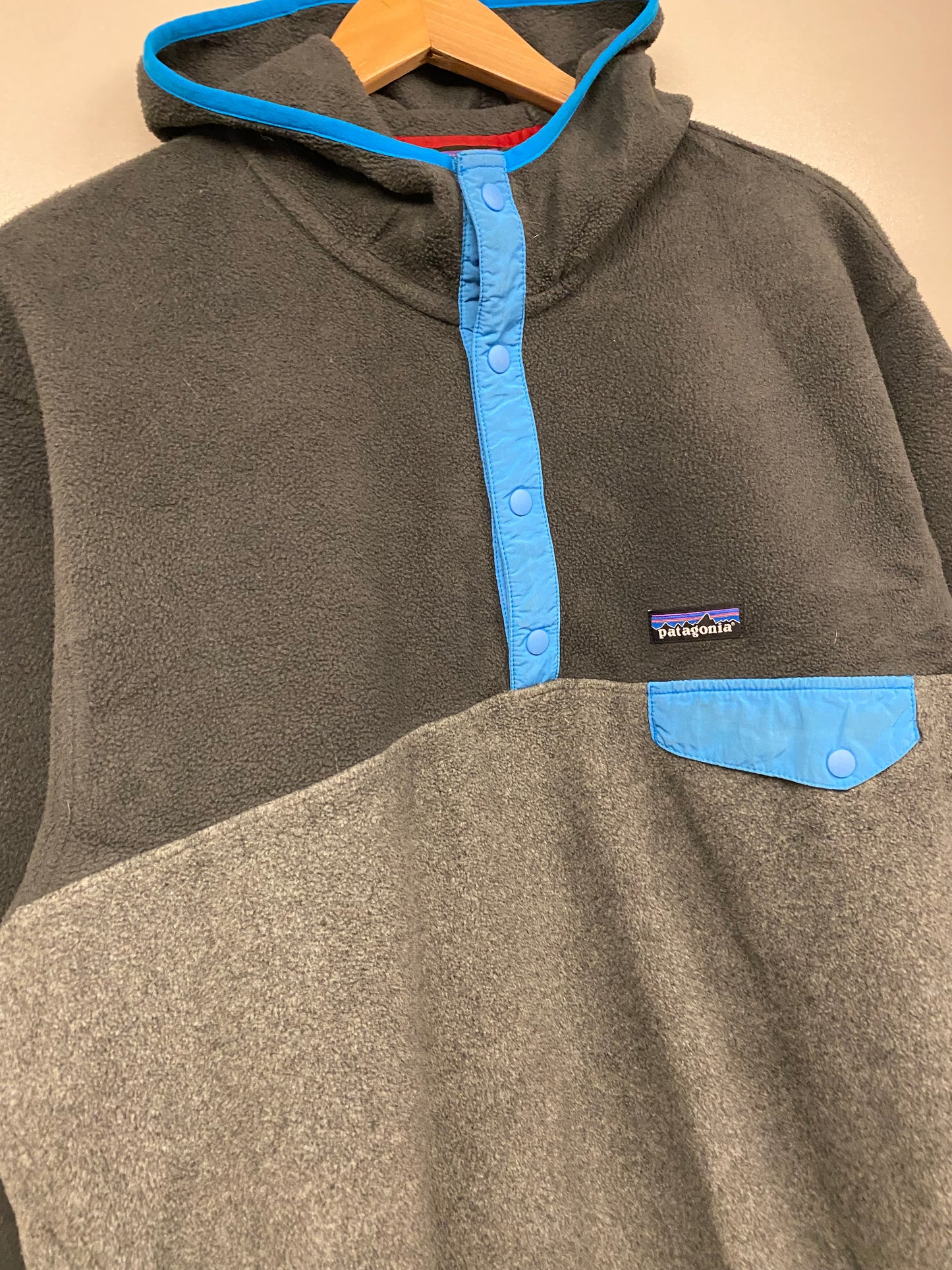 【古着】patagonia fleece SYNCHILLA snap-T hoodie jacket 25461 FA15 XL