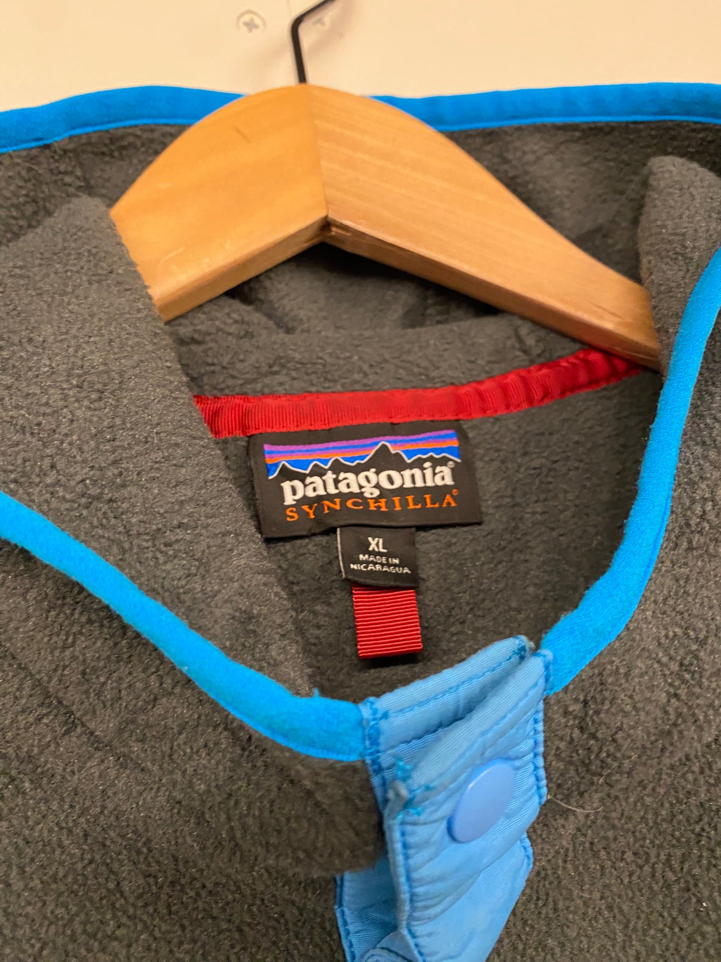 【古着】patagonia fleece SYNCHILLA snap-T hoodie jacket 25461 FA15 XL