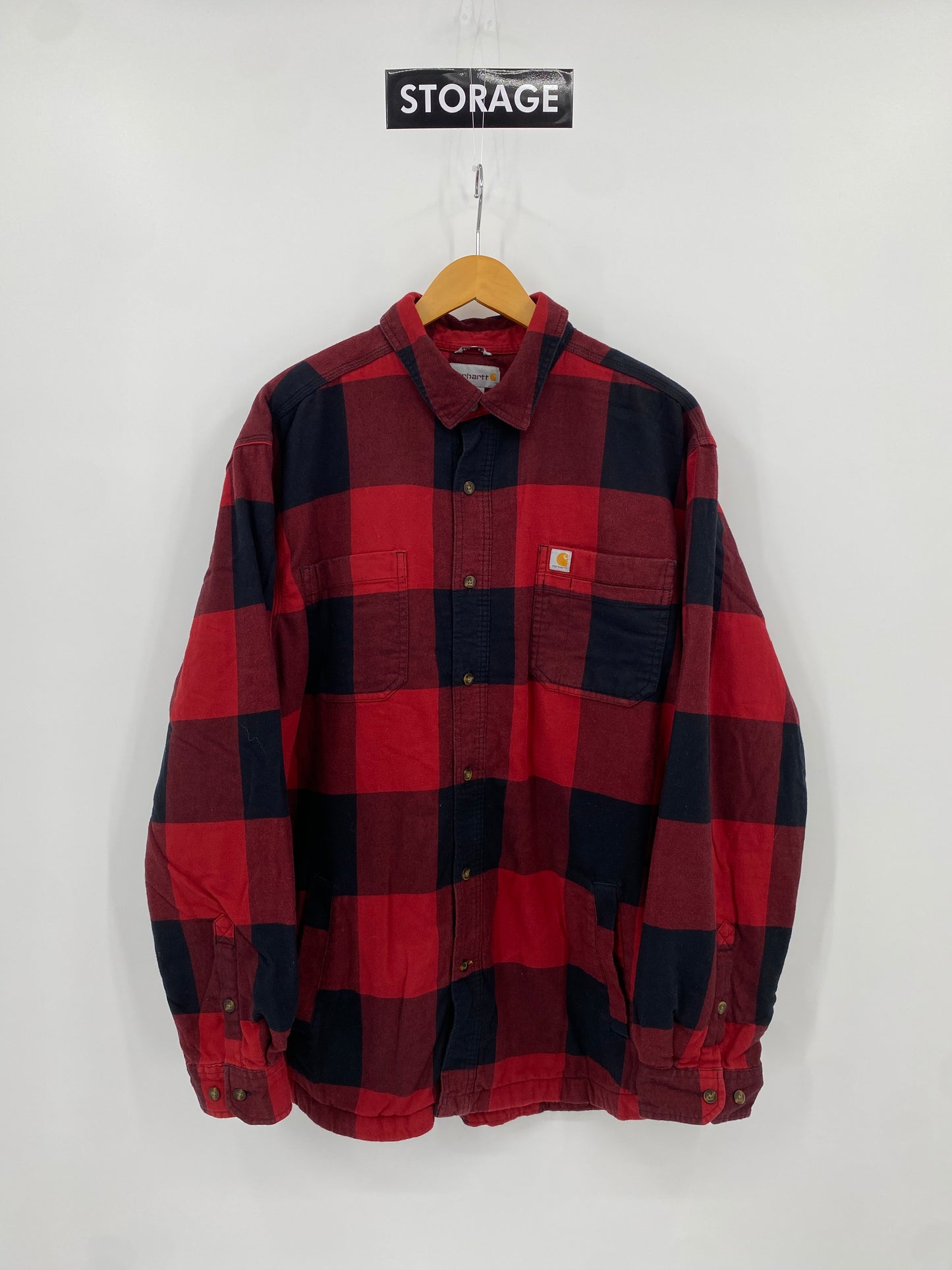 【古着】carhartt Cotton Fleece Flannel Shirt XL