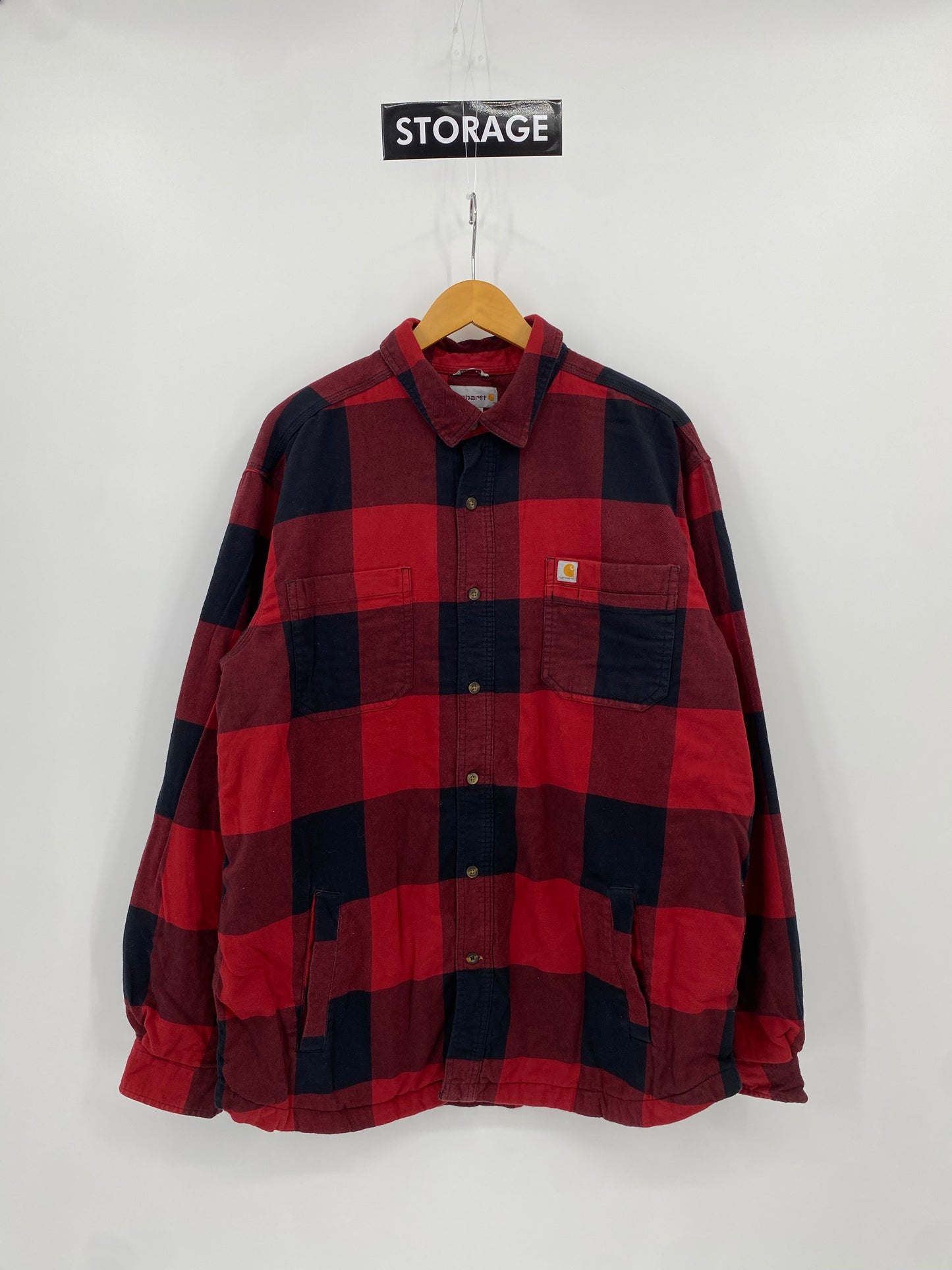 【古着】carhartt Cotton Fleece Flannel Shirt XL
