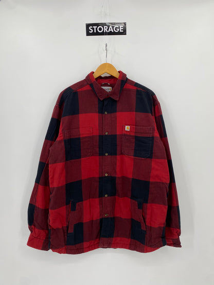 【古着】carhartt Cotton Fleece Flannel Shirt XL