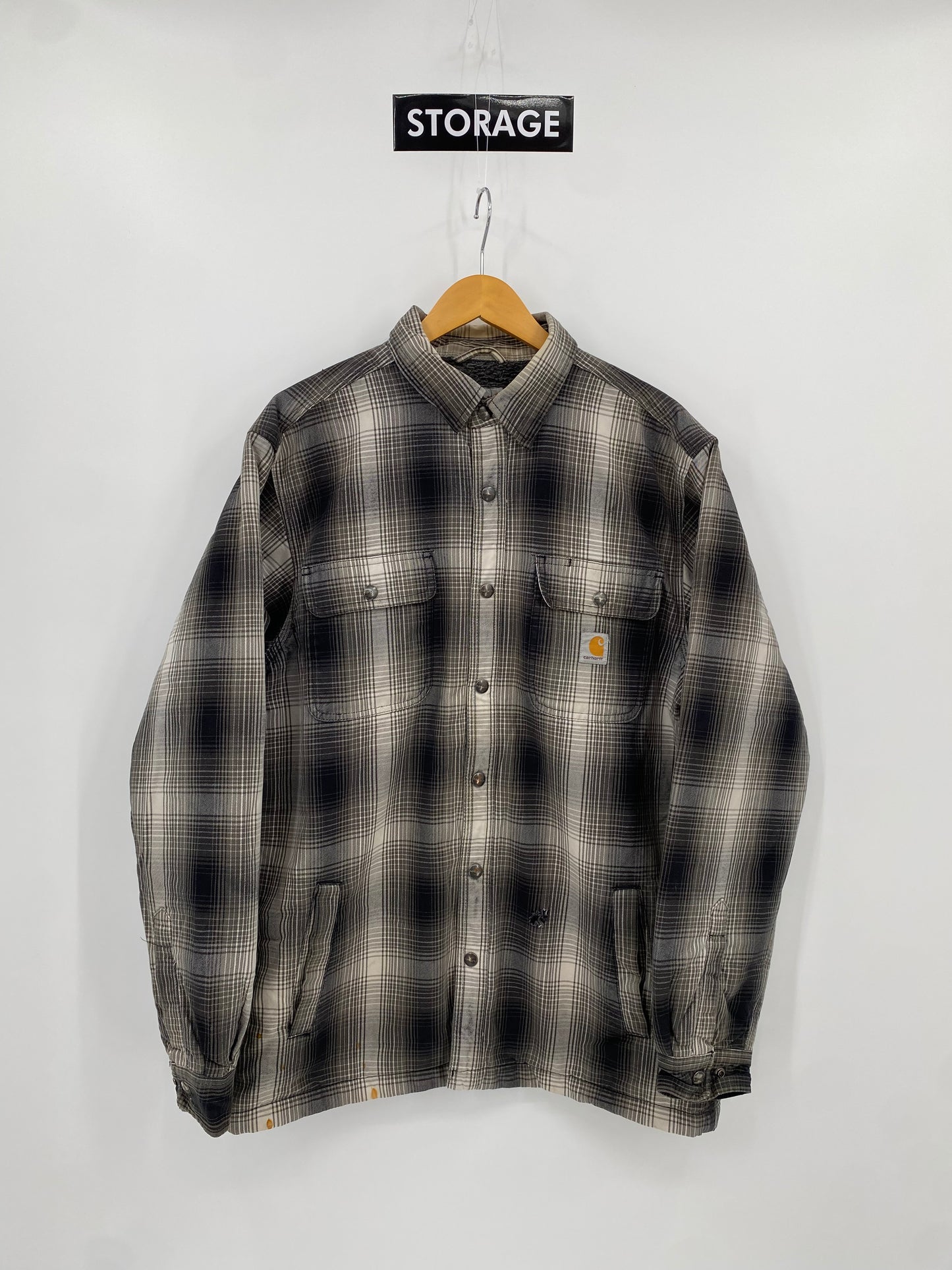 【古着】carhartt Flannel Sherpa Lined shirt L