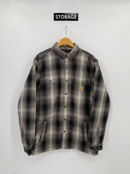 【古着】carhartt Flannel Sherpa Lined shirt L