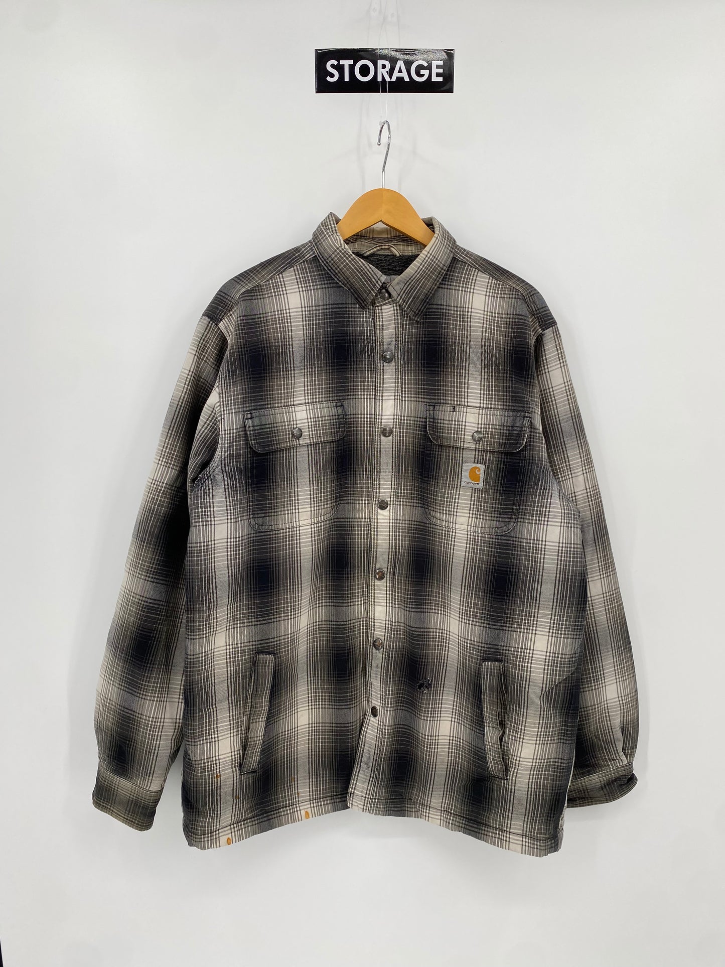 【古着】carhartt Flannel Sherpa Lined shirt L