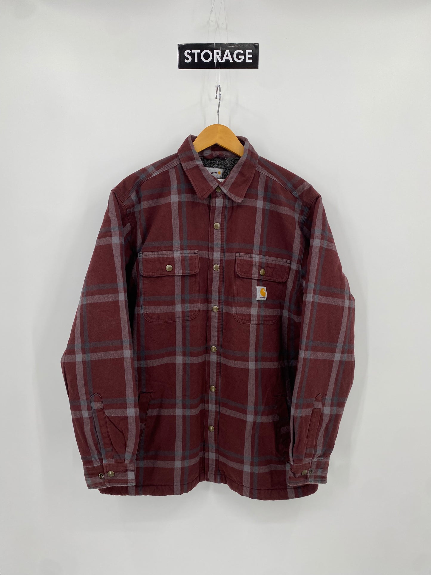【古着】carhartt Flannel Sherpa Lined shirt L