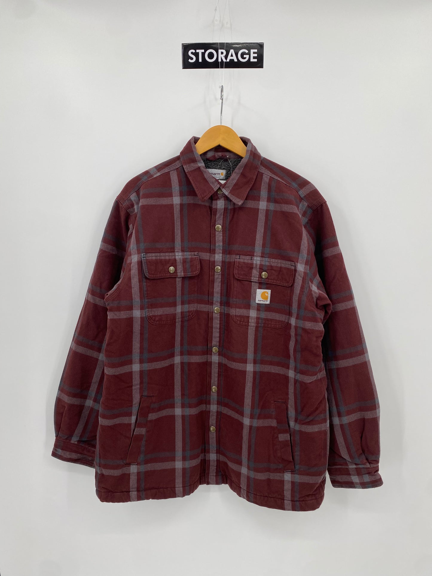 【古着】carhartt Flannel Sherpa Lined shirt L