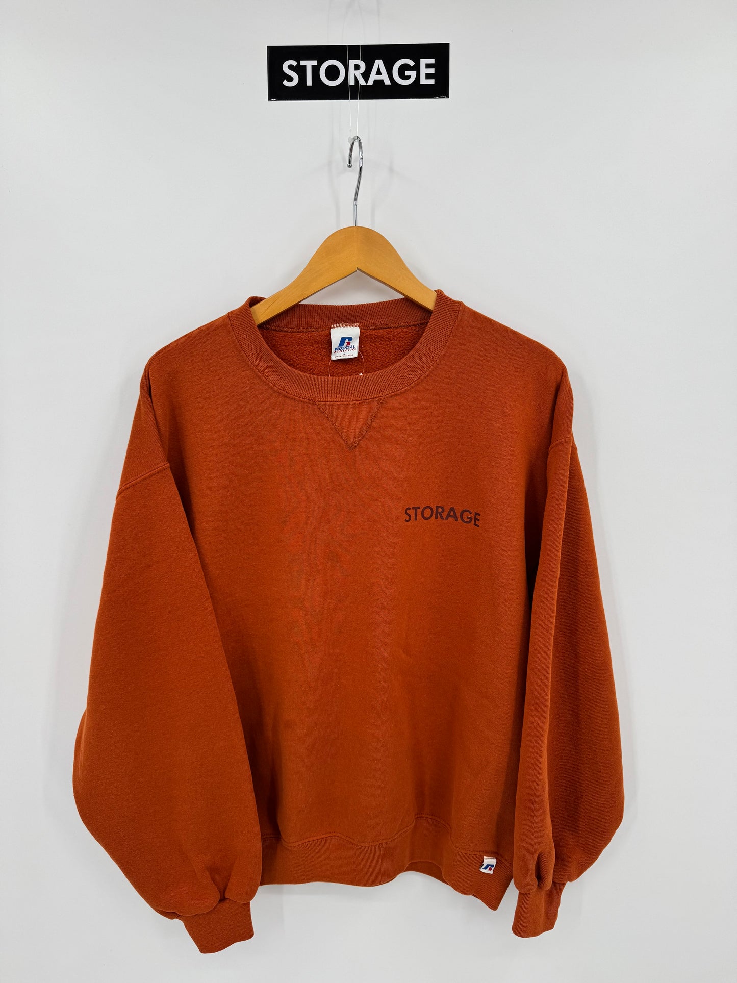 【古着】Russell Athletic 00s "STORAGE" Print Sweat Shirt
