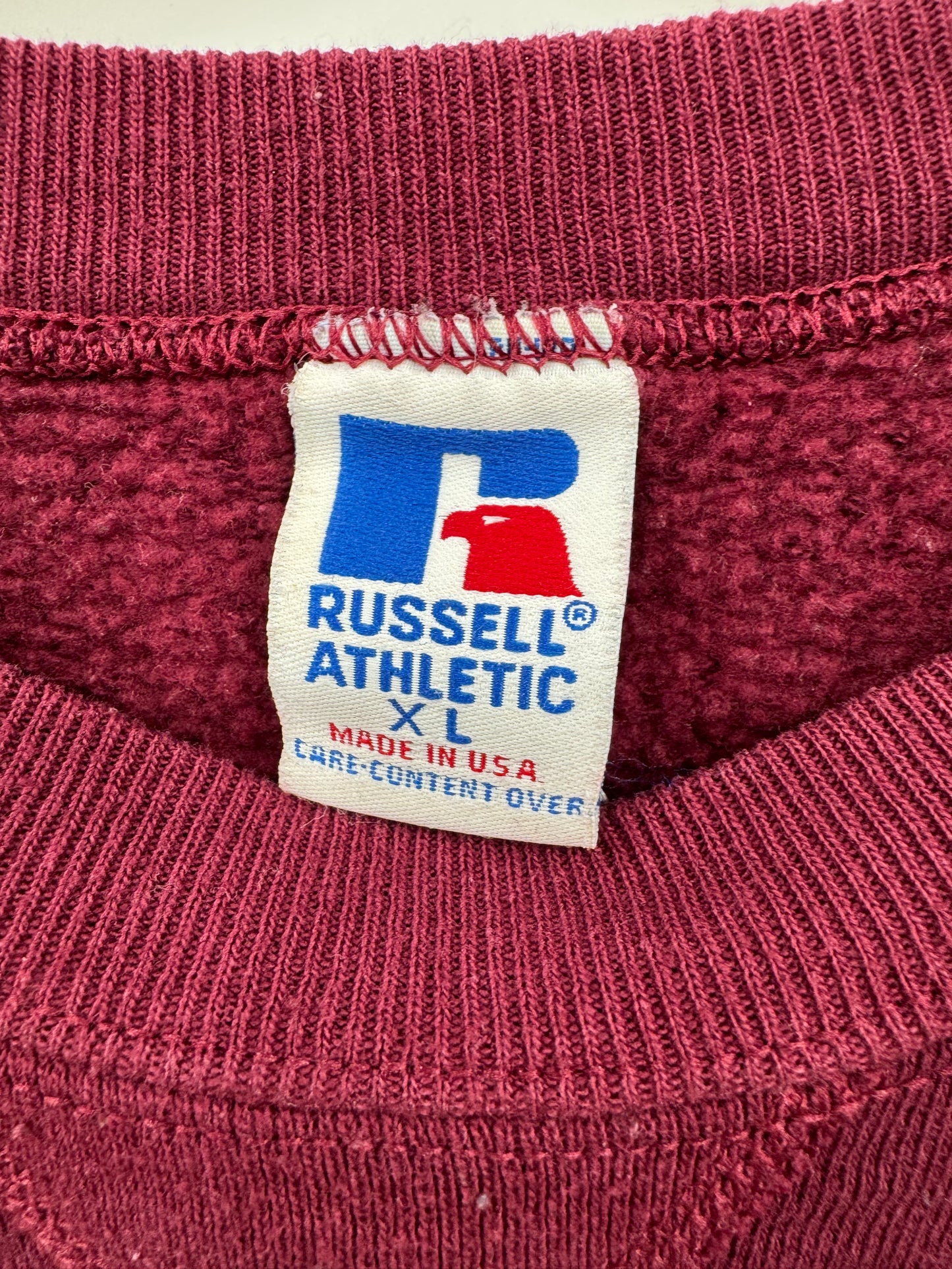 【古着】Russell Athletic 90s "STORAGE" Print Sweat Shirt