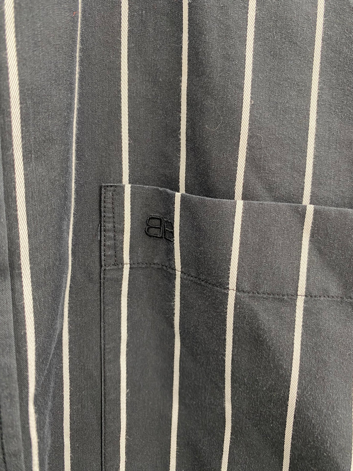【古着】BALENCIAGA stripe design Shirt L