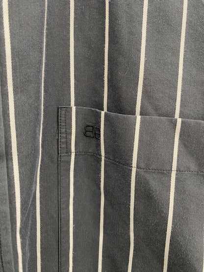 【古着】BALENCIAGA stripe design Shirt L