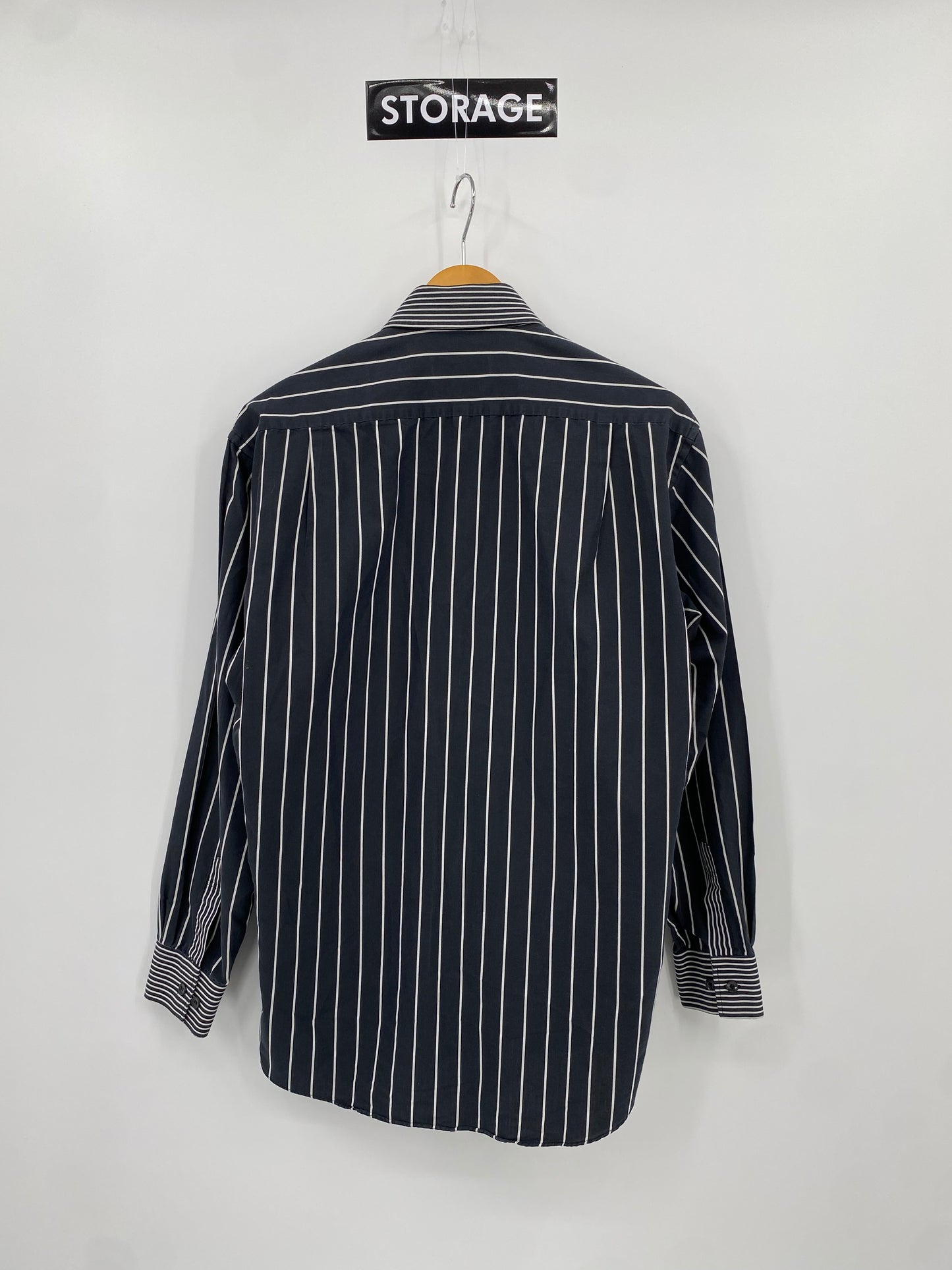 【古着】BALENCIAGA stripe design Shirt L