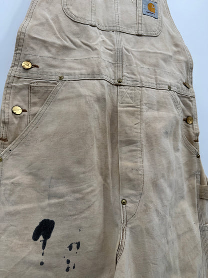 【古着】carhartt BIB OVERALL COTTON DUCK 32/34