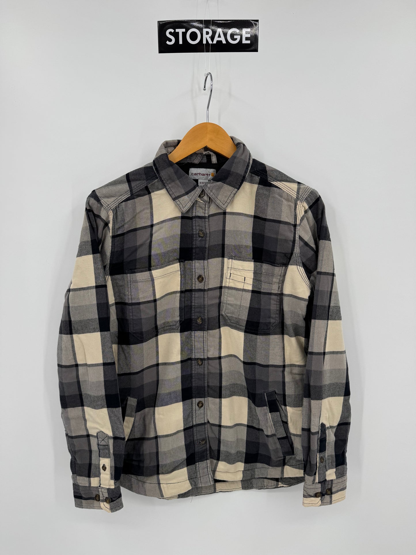 【古着】carhartt Cotton Fleece Flannel Shirt M