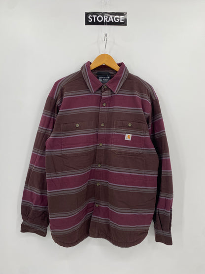 【古着】carhartt Cotton Fleece Flannel Shirt L
