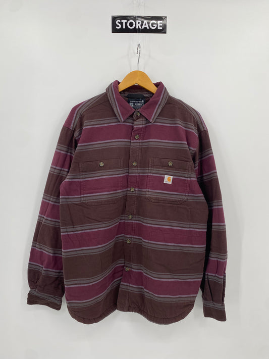 【古着】carhartt Cotton Fleece Flannel Shirt L
