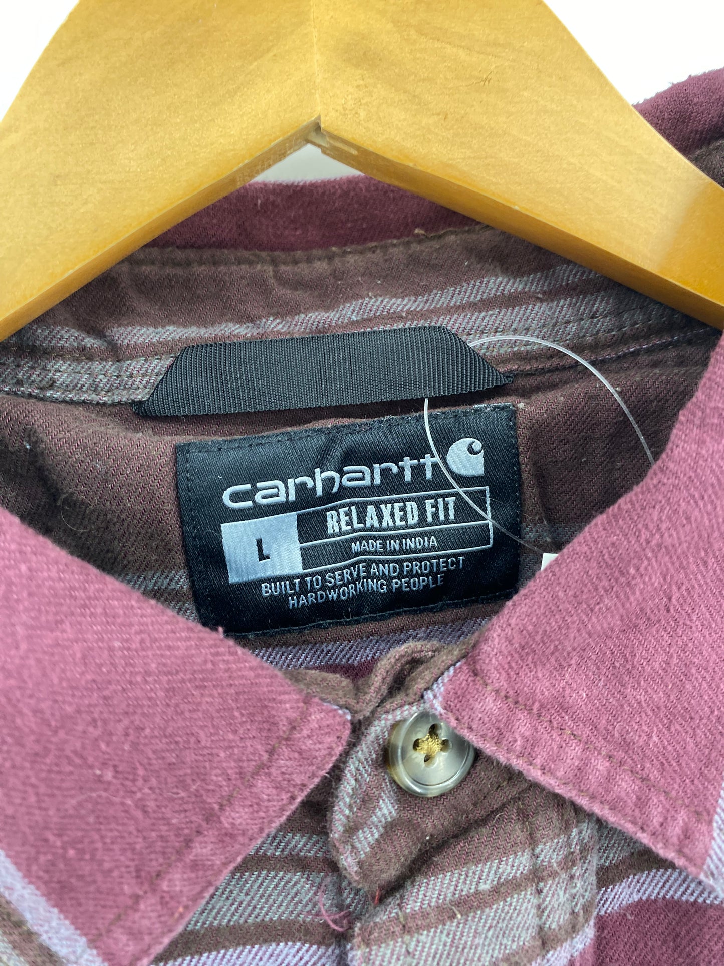 【古着】carhartt Cotton Fleece Flannel Shirt L