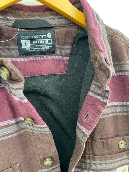 【古着】carhartt Cotton Fleece Flannel Shirt L