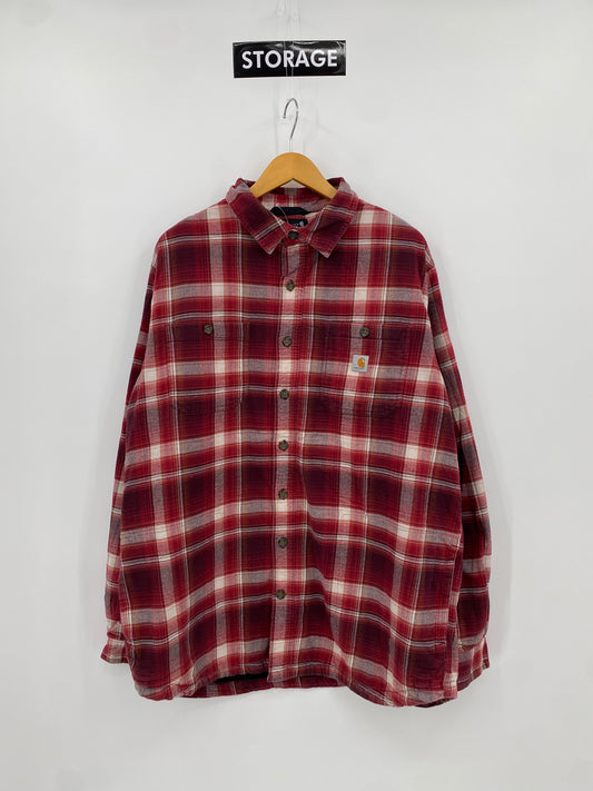 【古着】carhartt Cotton Fleece Flannel Shirt XL TALL