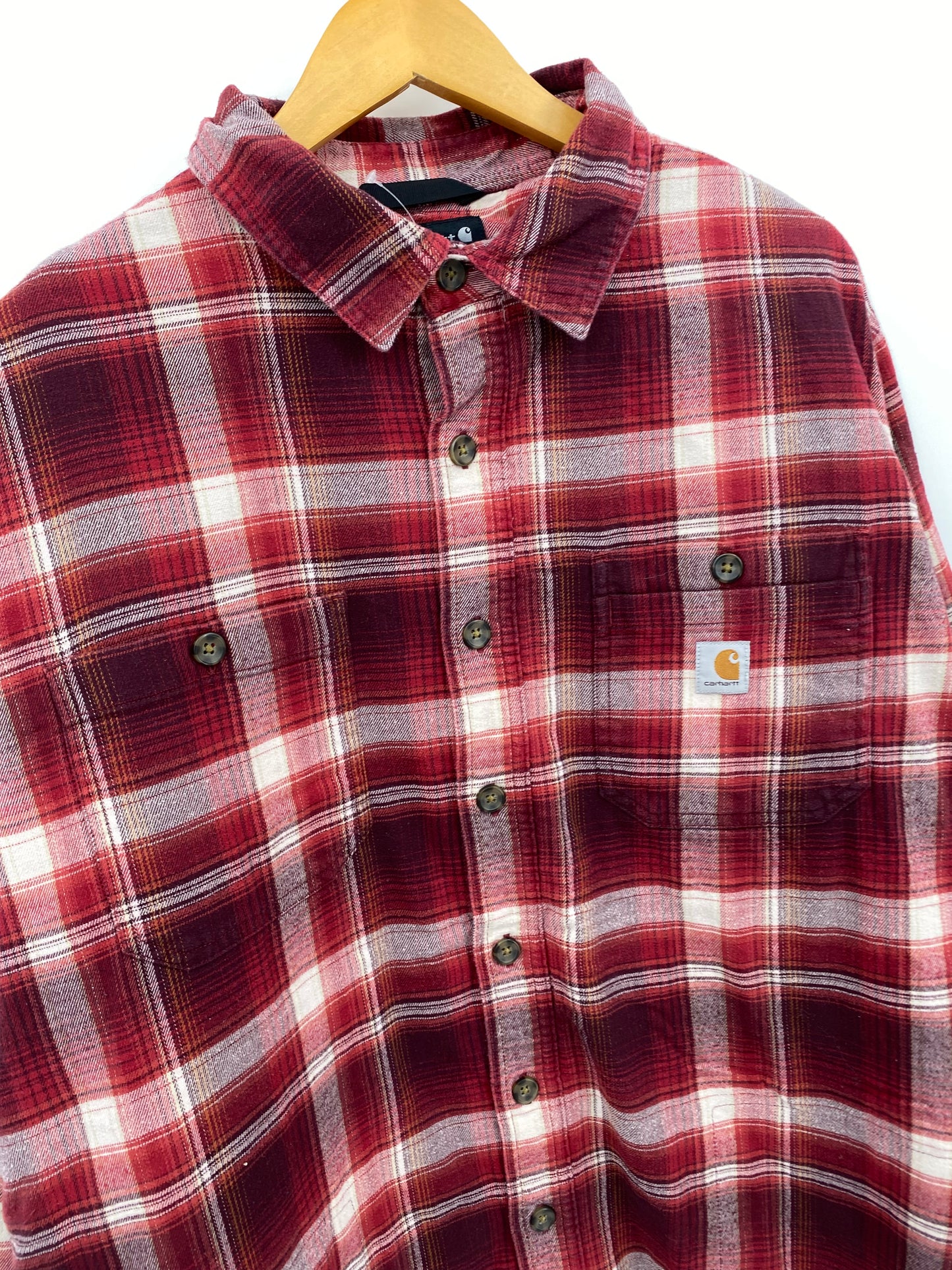 【古着】carhartt Cotton Fleece Flannel Shirt XL TALL