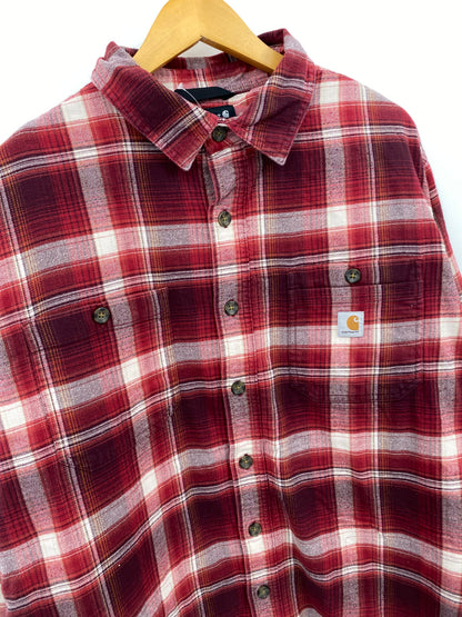 【古着】carhartt Cotton Fleece Flannel Shirt XL TALL