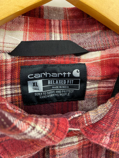【古着】carhartt Cotton Fleece Flannel Shirt XL TALL