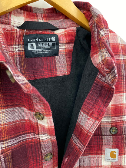 【古着】carhartt Cotton Fleece Flannel Shirt XL TALL