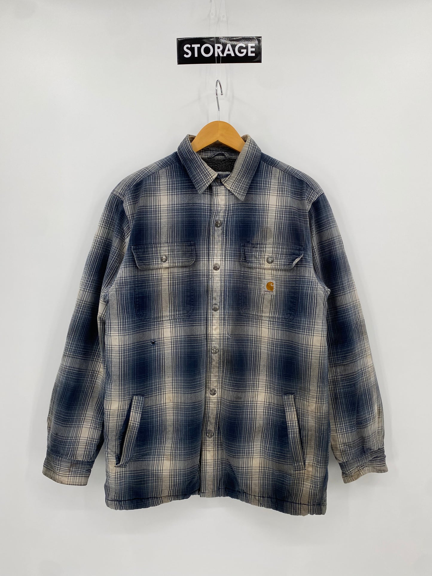 【古着】carhartt Flannel Sherpa Lined shirt M