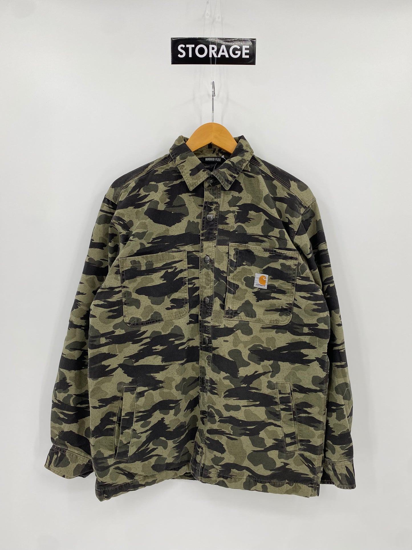 【古着】carhartt Cotton Fleece Flannel Shirt M