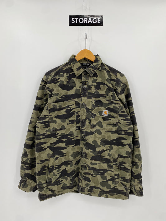 【古着】carhartt Cotton Fleece Flannel Shirt M