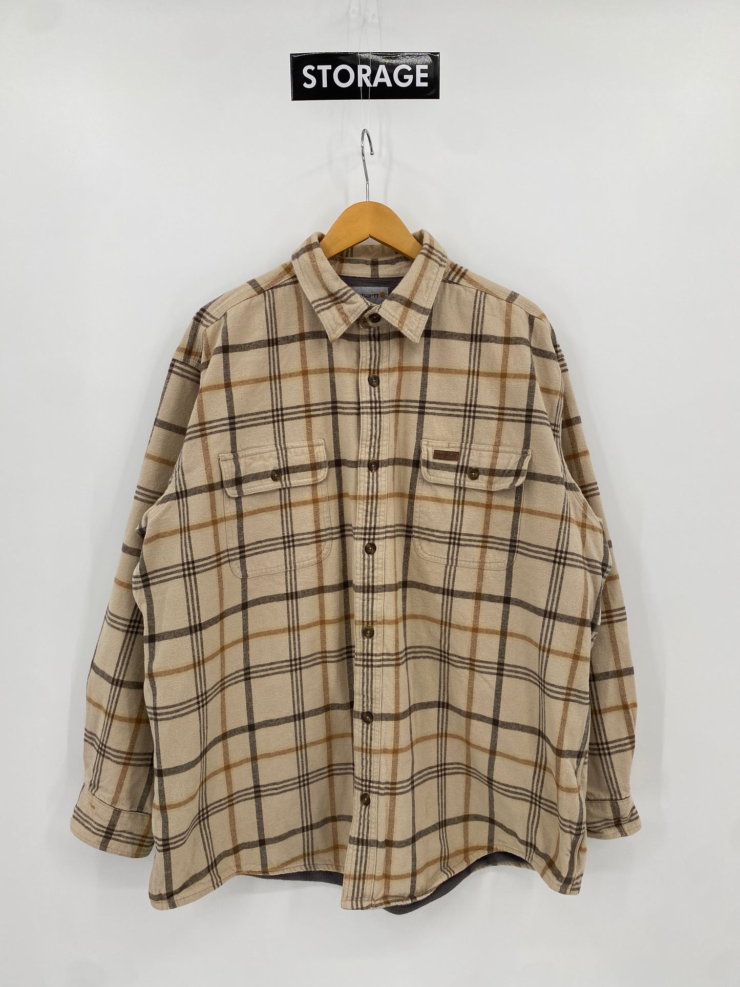 【古着】carhartt Cotton Fleece Flannel Shirt 2XL