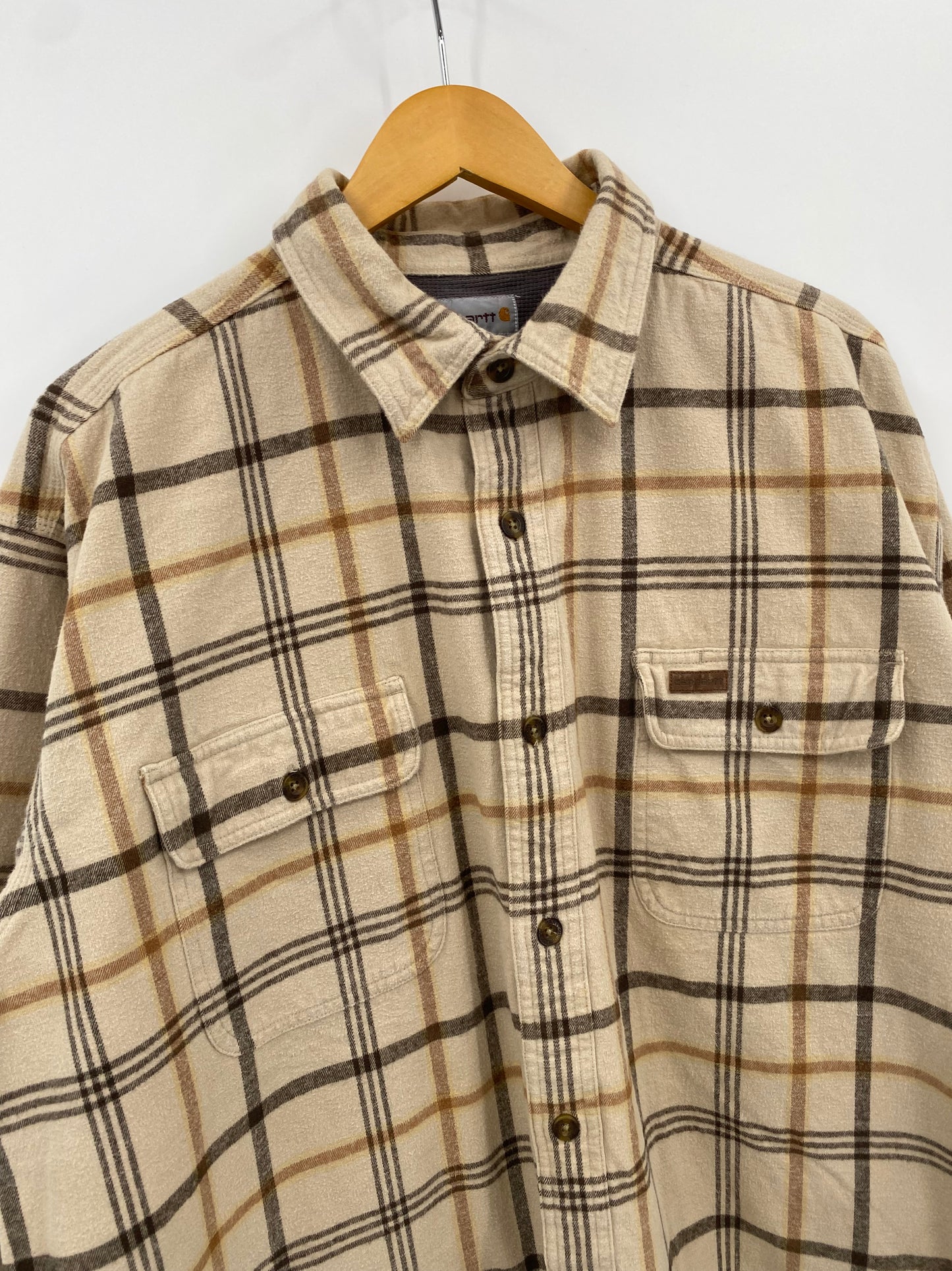 【古着】carhartt Cotton Fleece Flannel Shirt 2XL