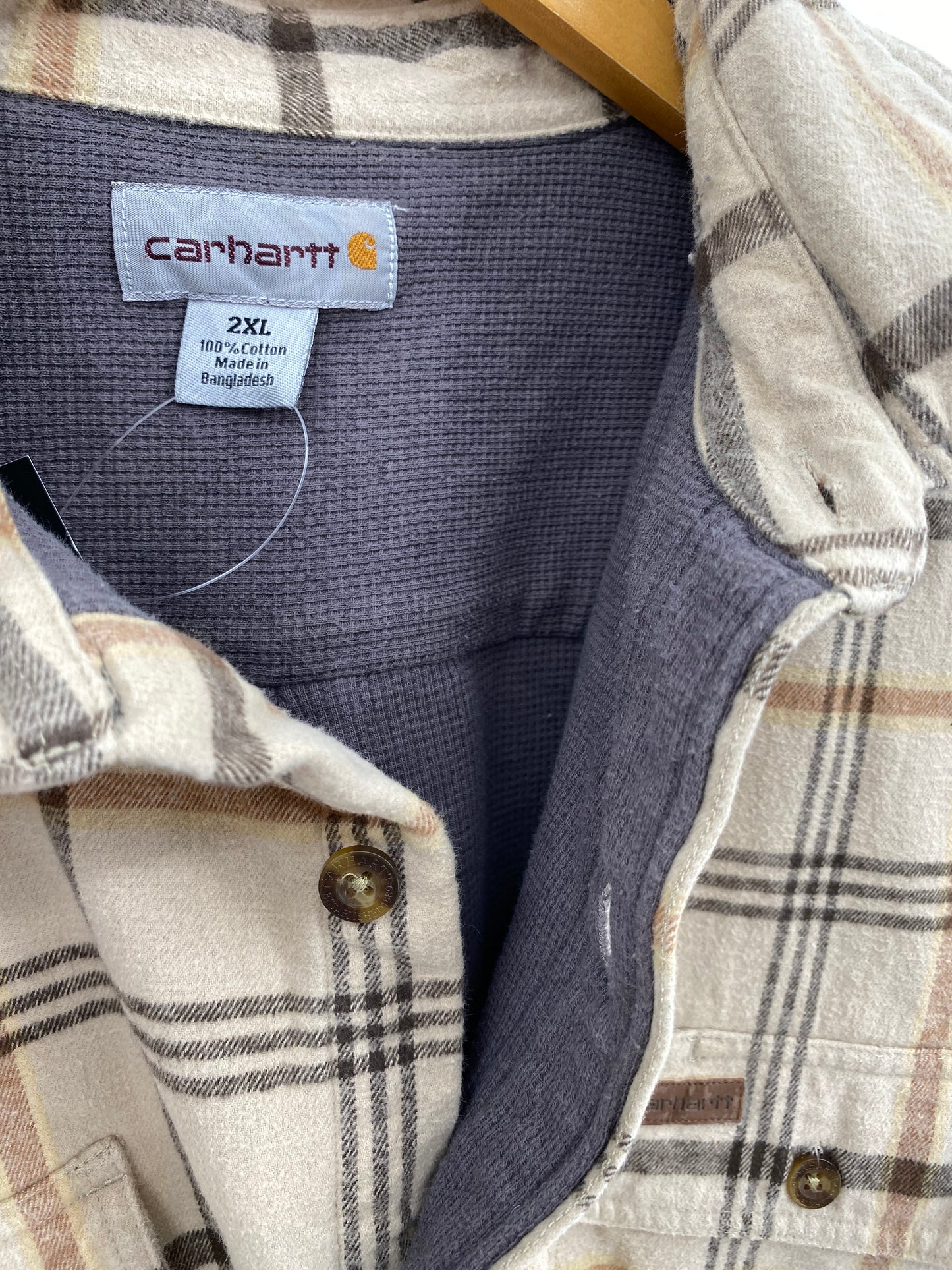 【古着】carhartt Cotton Fleece Flannel Shirt 2XL
