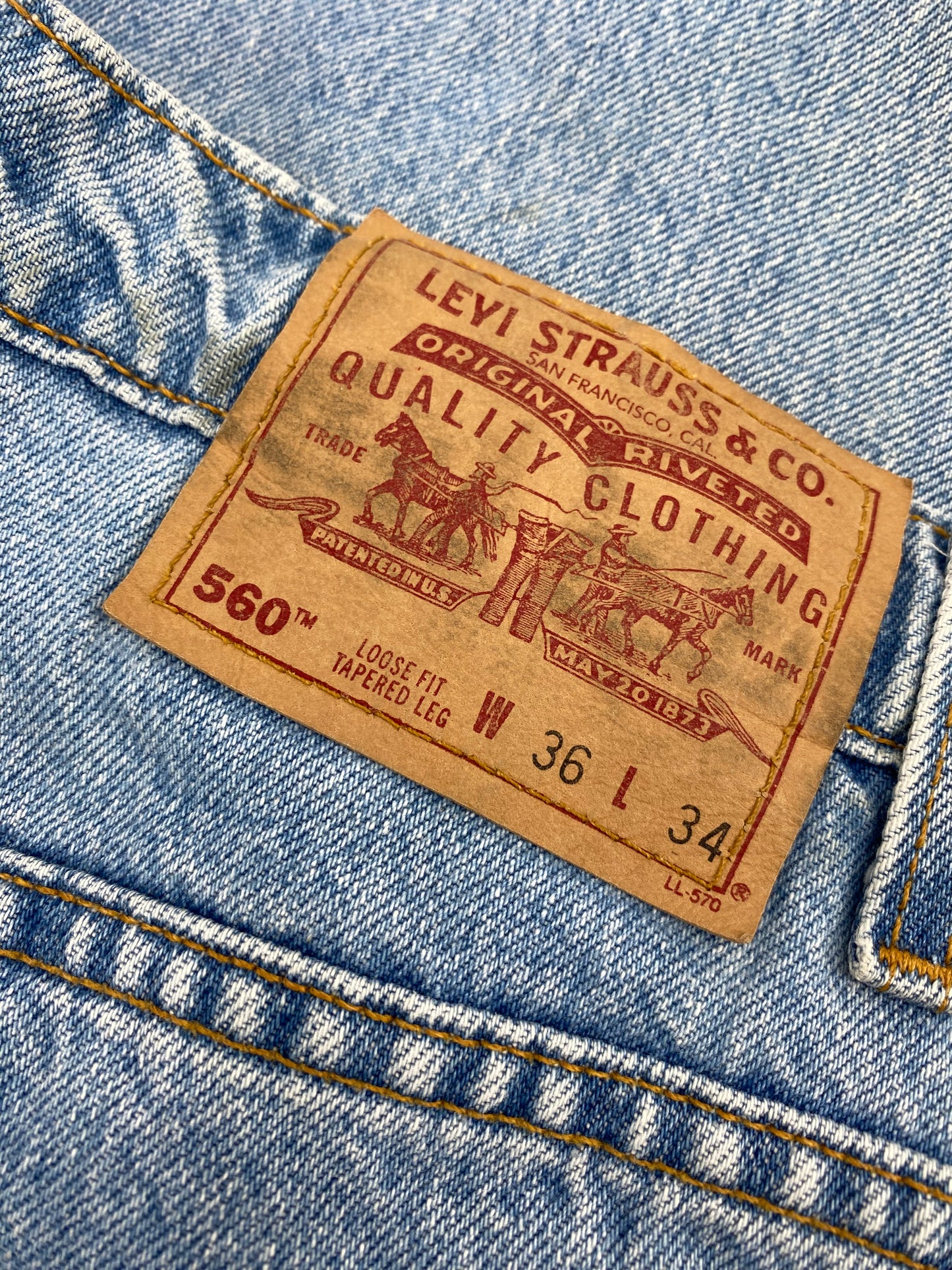 【古着】Levis 560 90s denim pant 36