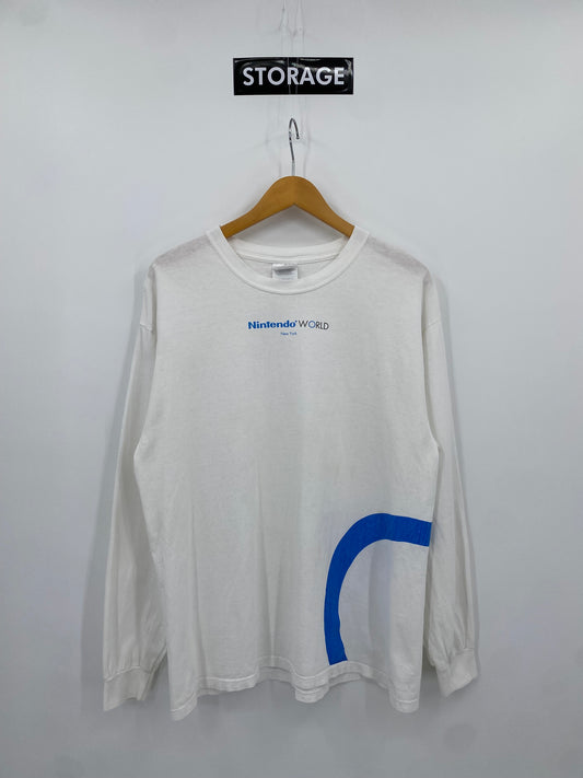 【古着】Nintendo WORLD New York Long Sleeve Tee L