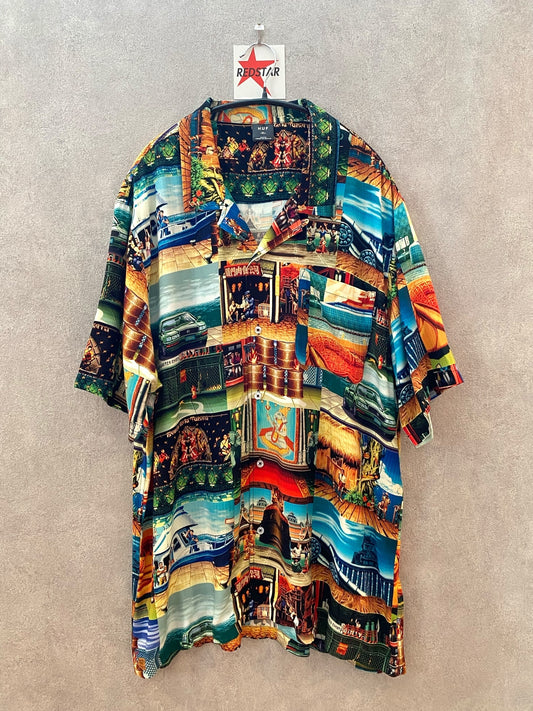 【中古】HUF STREETFIGHTER Resort Shirt XL