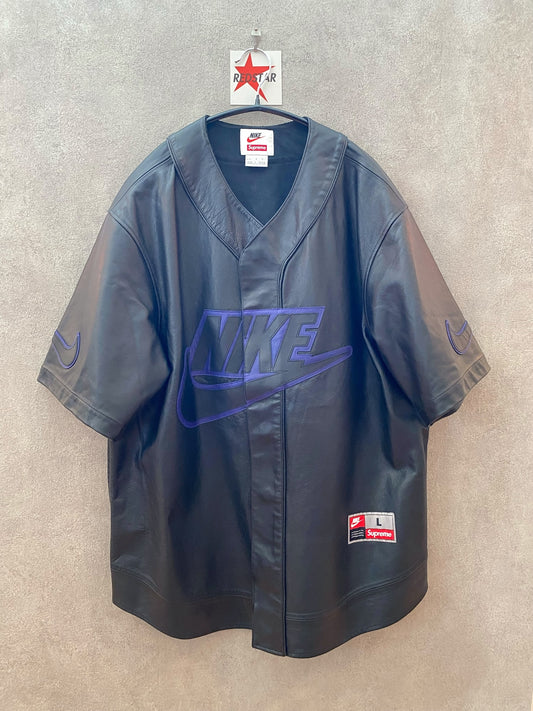 【中古】Supreme NIKE Leather Baseball Jersey L