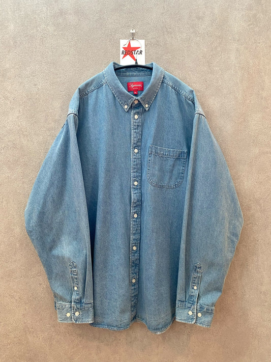 【古着】Supreme 21AW Applique Denim Shirt XL