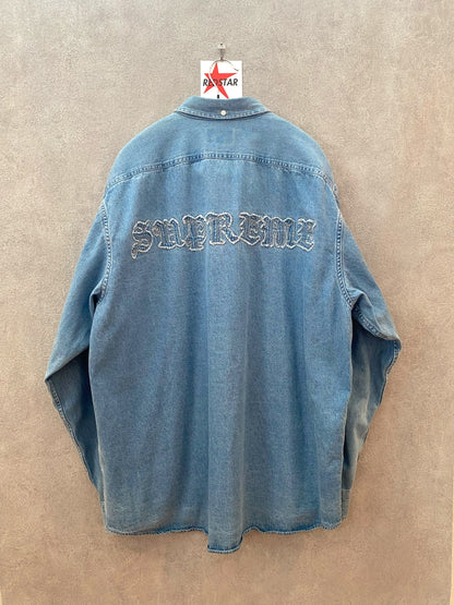 【古着】Supreme 21AW Applique Denim Shirt XL