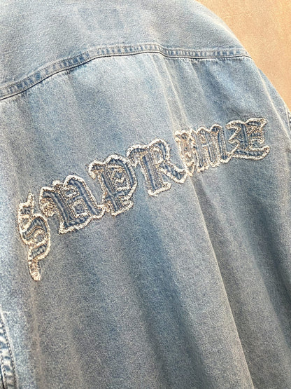 【古着】Supreme 21AW Applique Denim Shirt XL